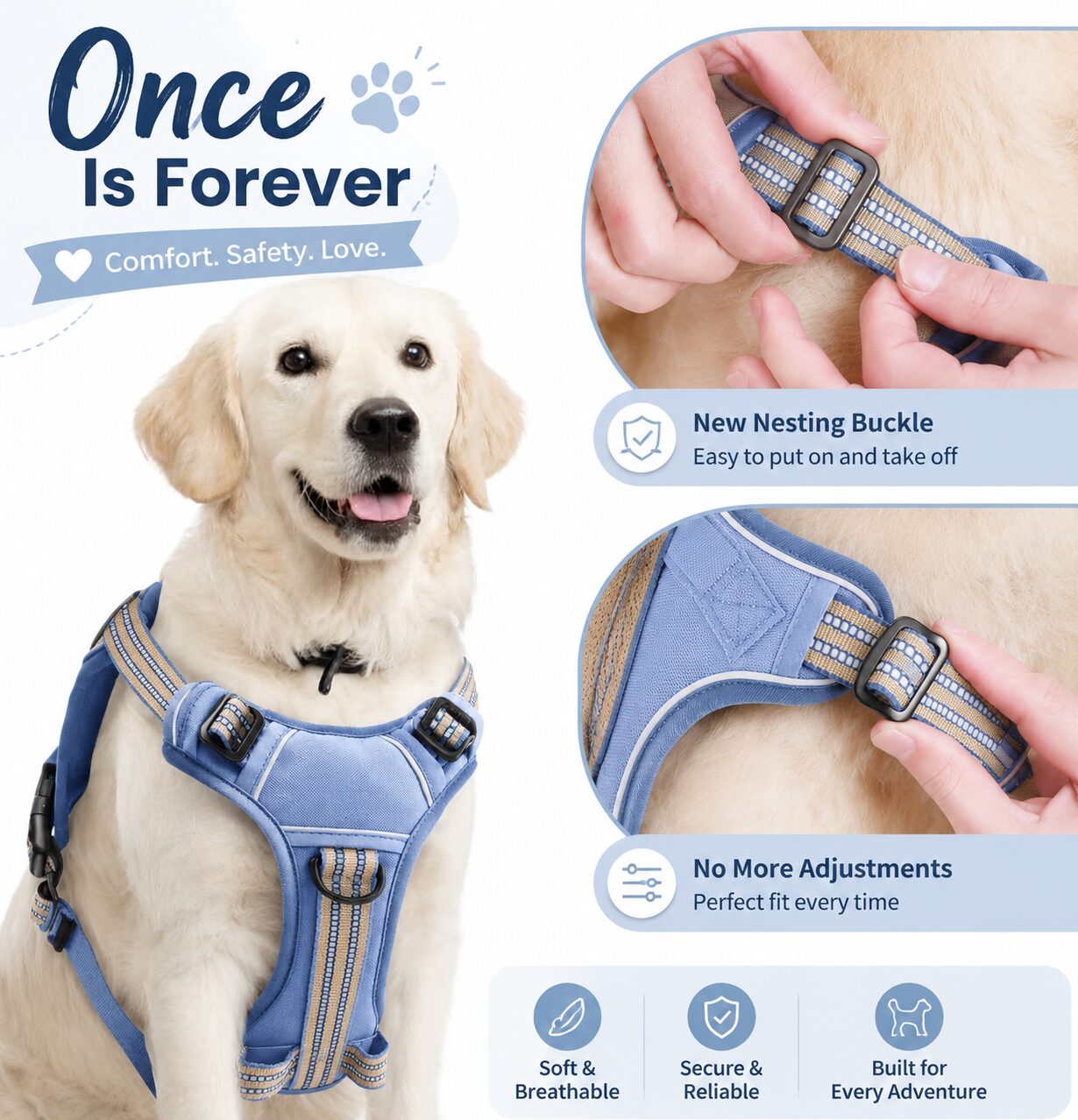 Adjustable Comfort Control Dog Harness Vest