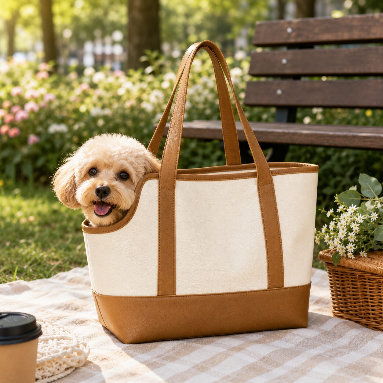 Pet Canvas Elegance Side Tote Carrier