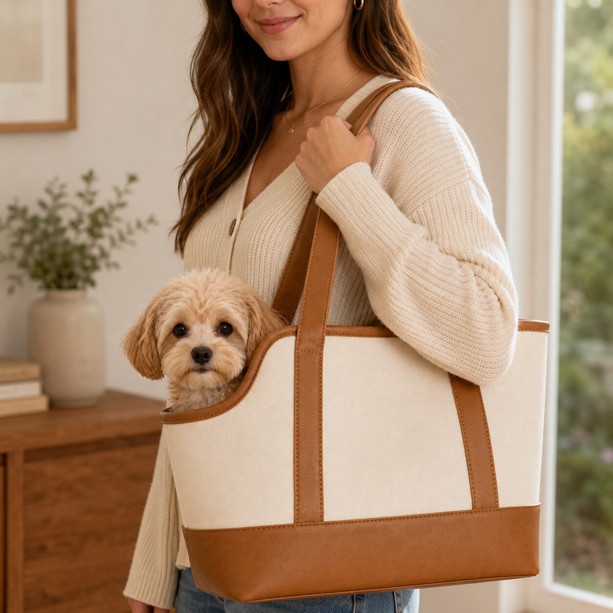 Pet Canvas Elegance Side Tote Carrier