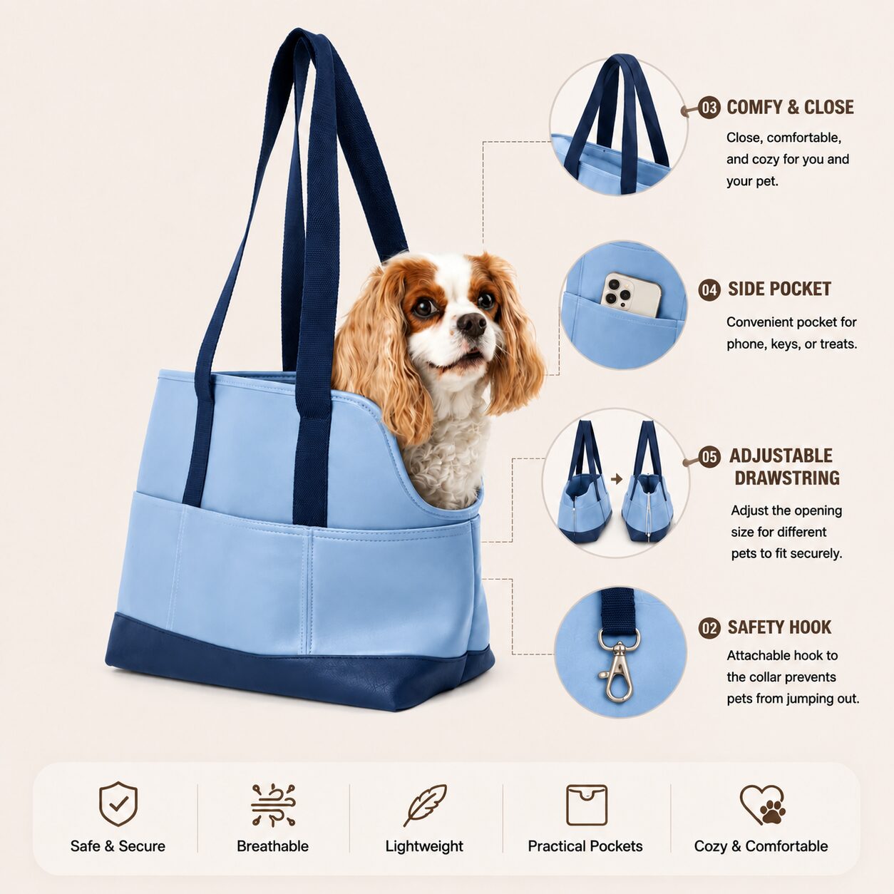 Pet City Side Pocket Tote Carrier