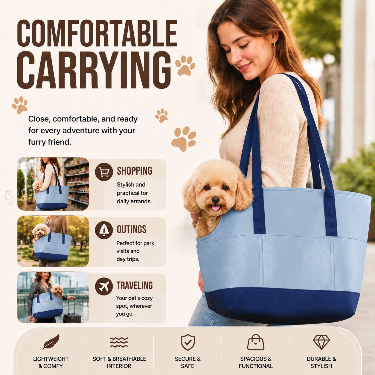 Pet City Side Pocket Tote Carrier