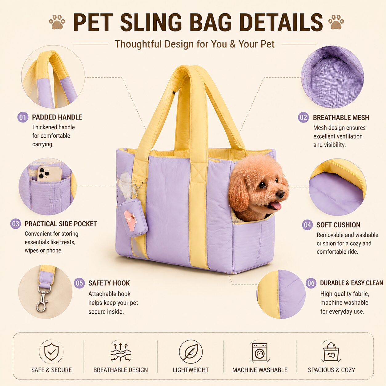 Pet Cloud Puffer Tote Bag
