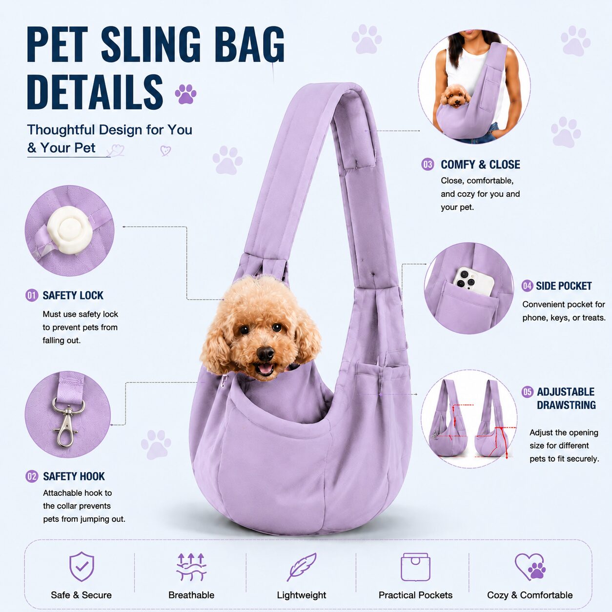 Pet Cozy Swing Shoulder Bag