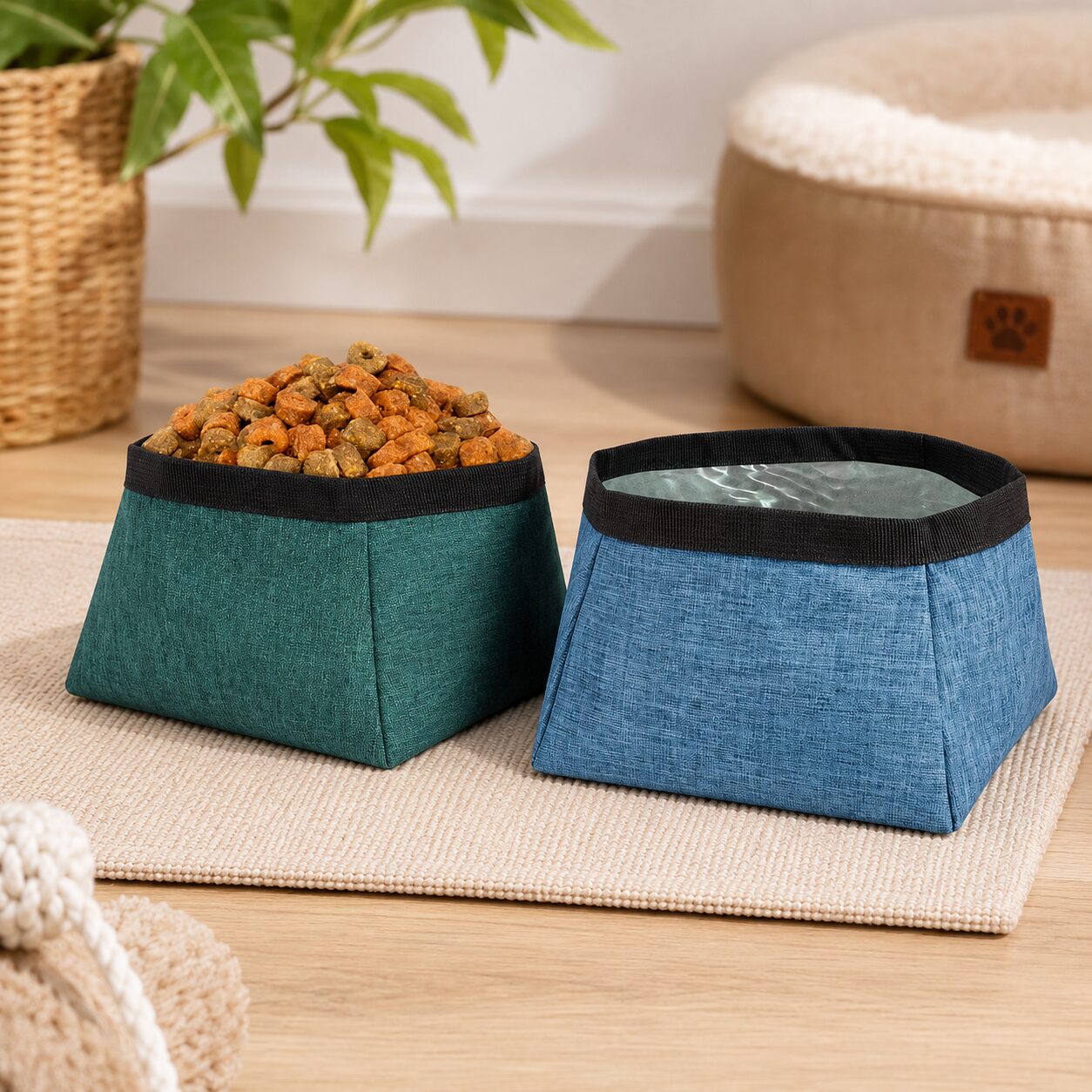 Pet Dual Collapsible Outdoor Bowl Kit