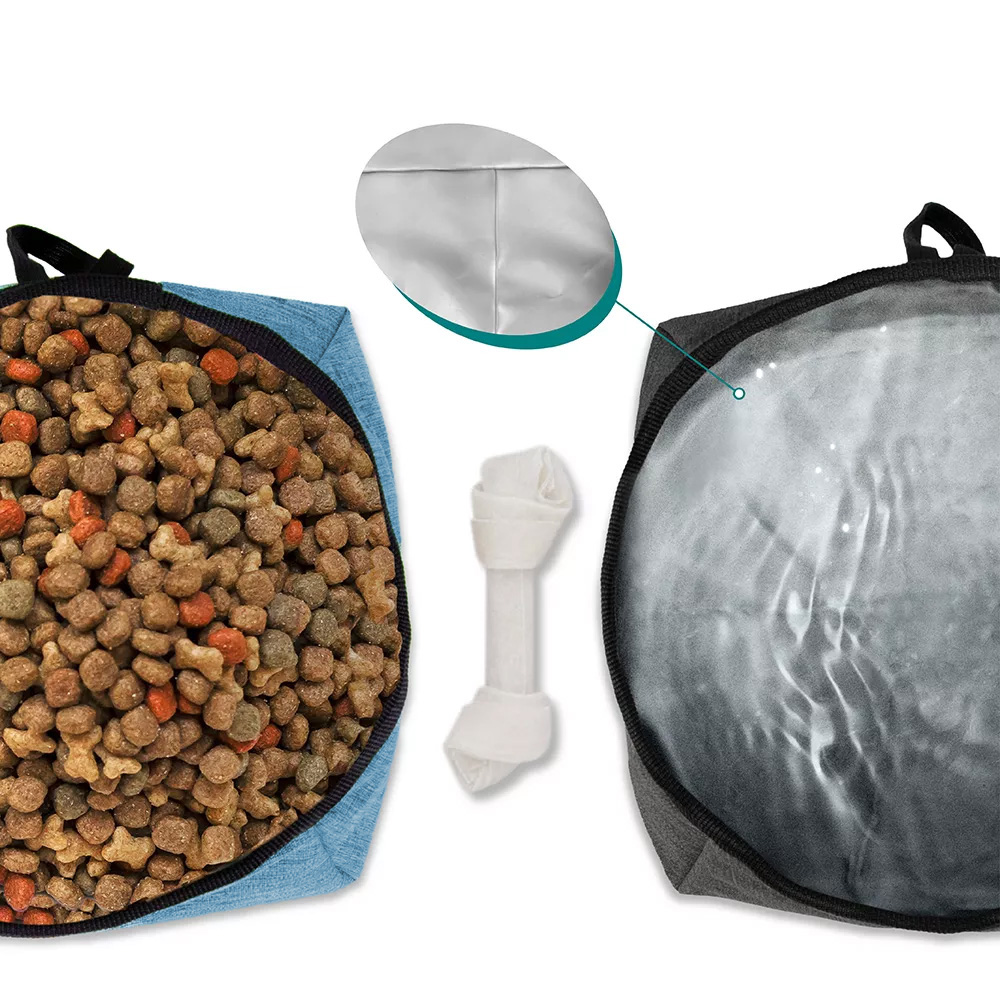 Pet Dual Collapsible Outdoor Bowl Kit