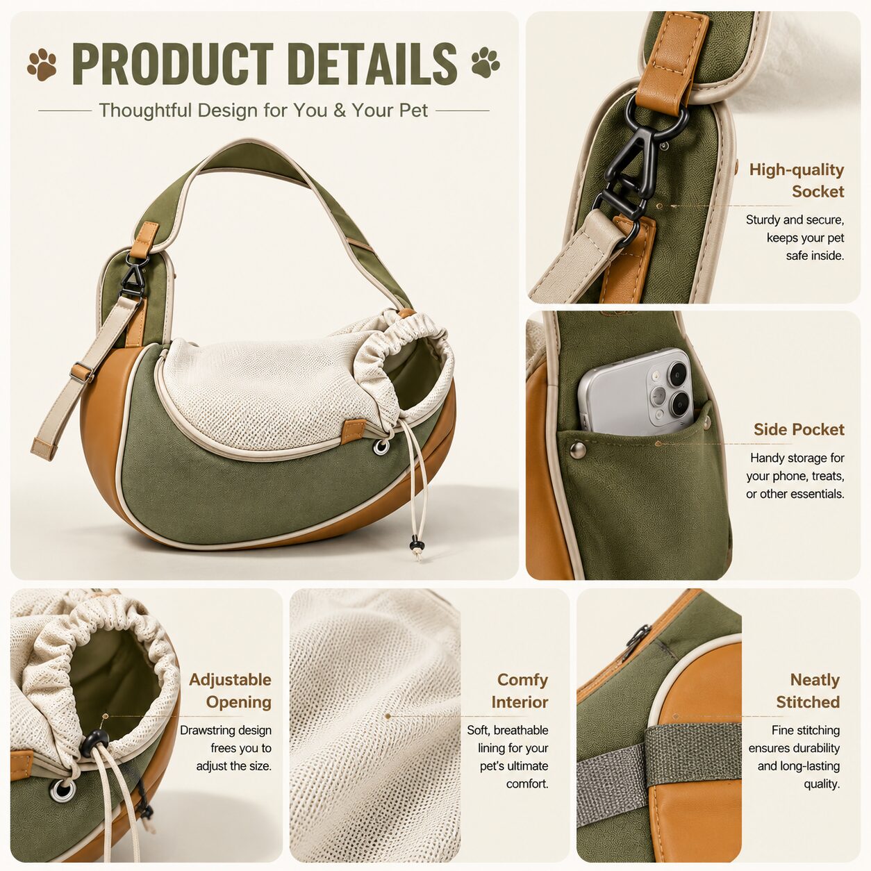 Pet Horizon Curve Shoulder Carrier Bag