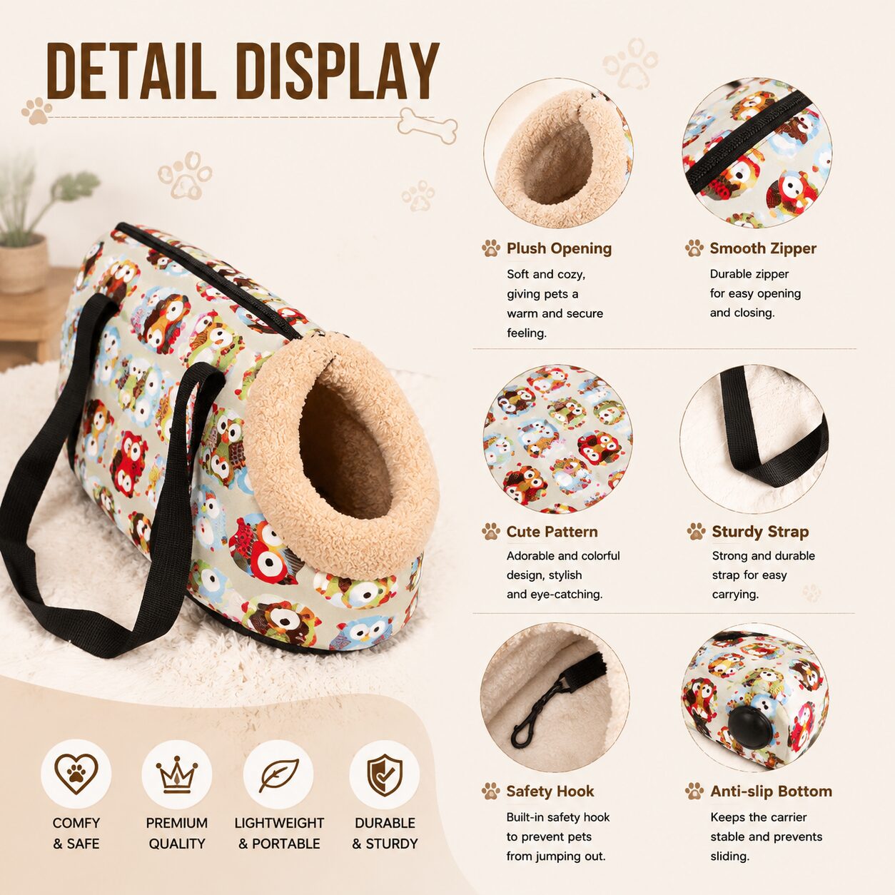 Pet Snuggle Tunnel Tote Carrier Bag