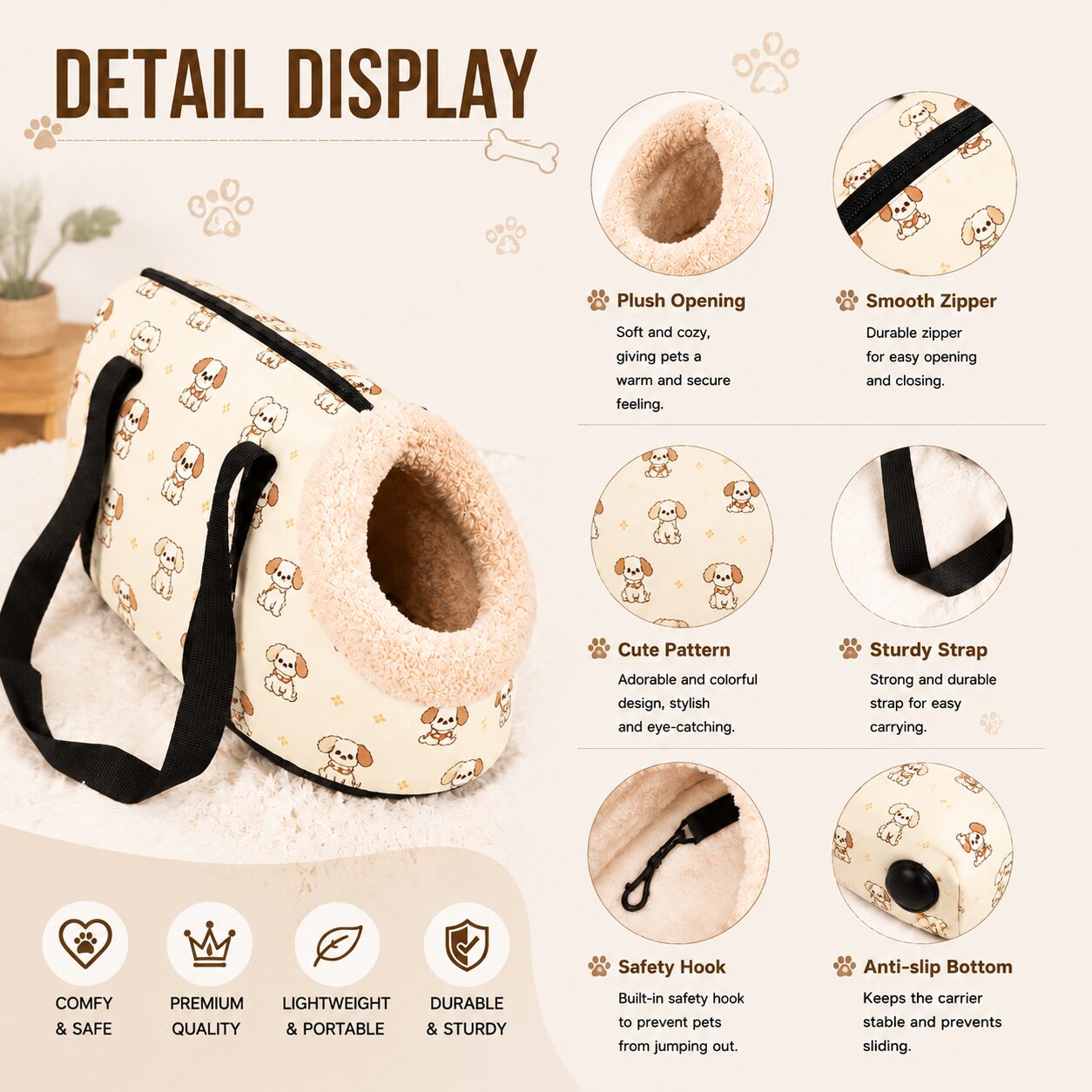 Pet Snuggle Tunnel Tote Carrier Bag