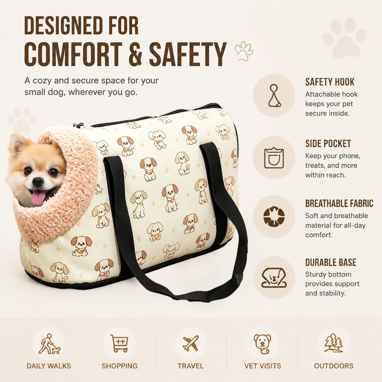 Pet Snuggle Tunnel Tote Carrier Bag