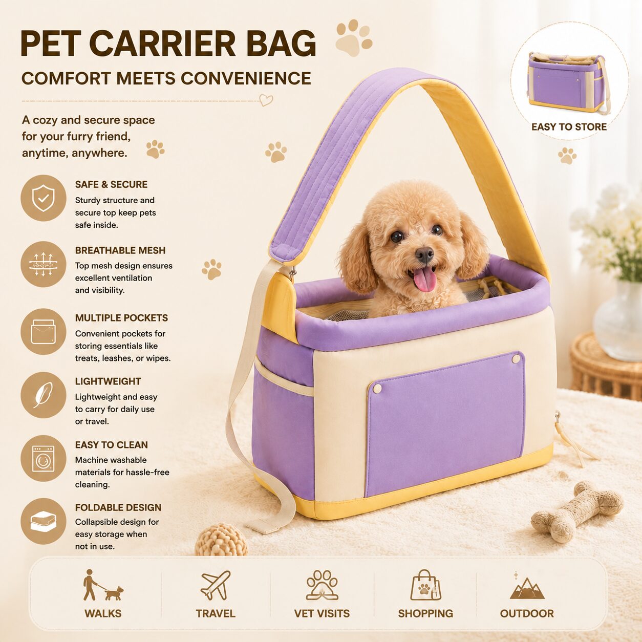 Pet Urban Box Shoulder Carrier