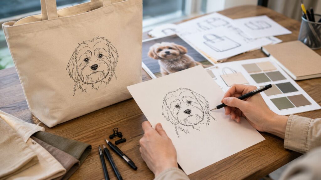 personalised dog tote bag