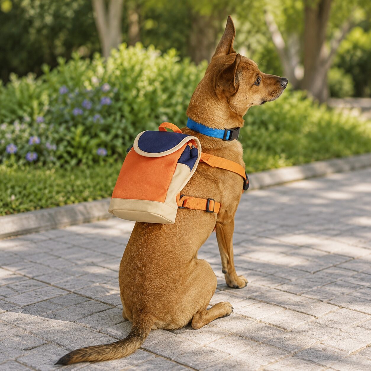Adjustable Dog Training Backpack with Secure Harness