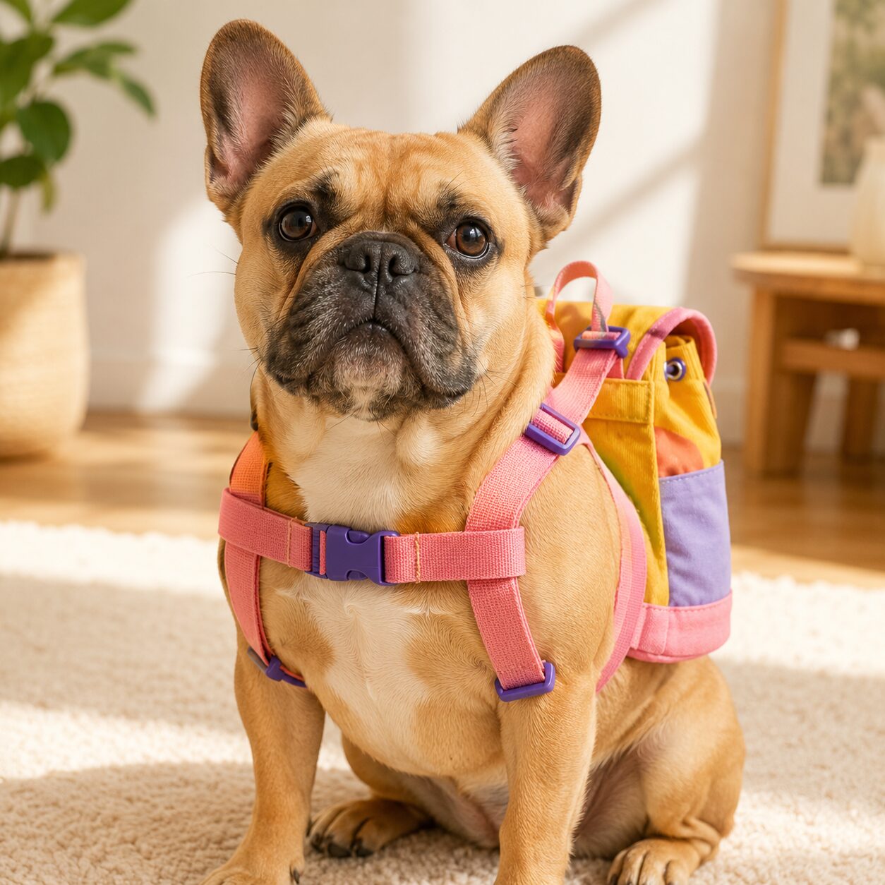 Adjustable Dog Training Backpack with Secure Harness
