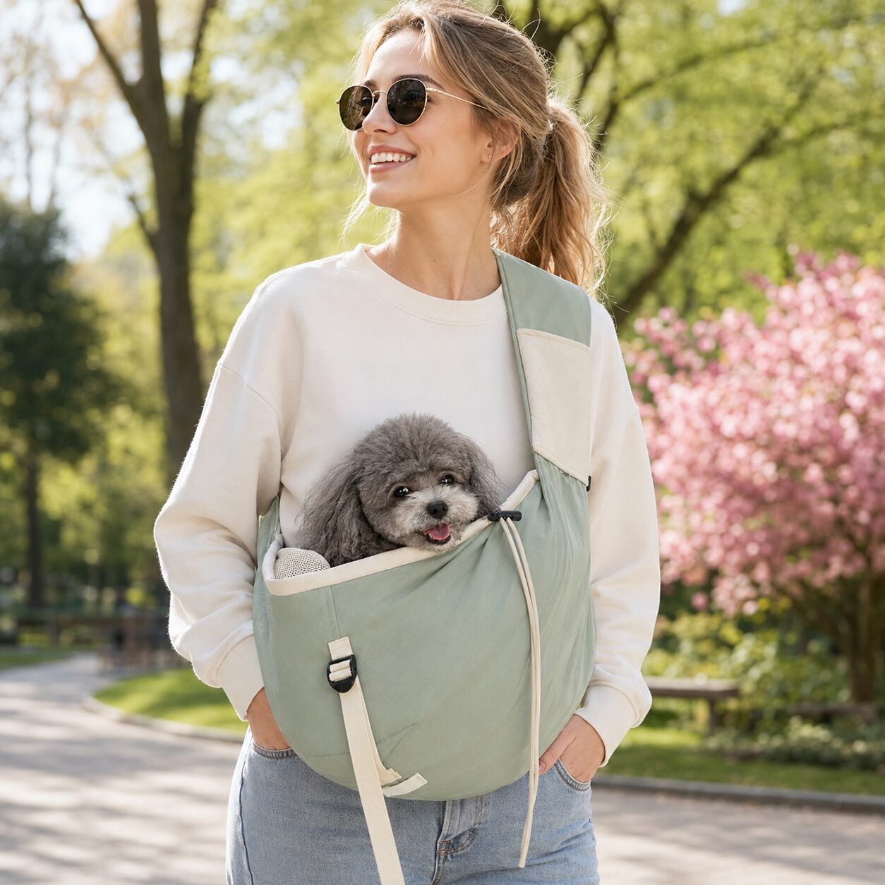 Adjustable Drawstring Pet Walking Sling