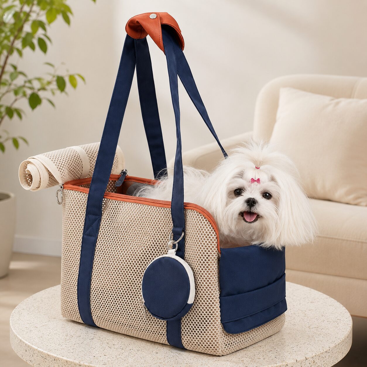 Airflow Mesh Pet Carrier with Side Viewing Pocket
