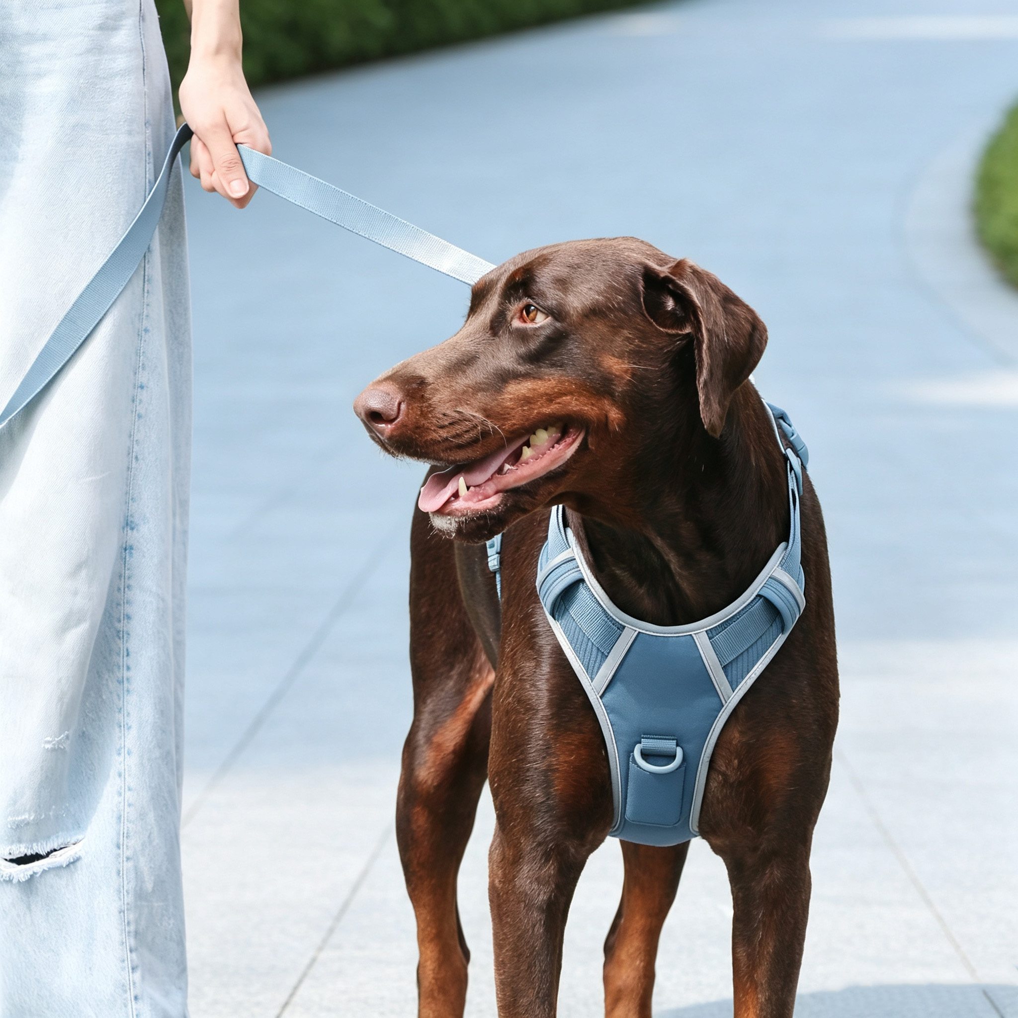 Breathable Dog Harness with Storage Pouch Set