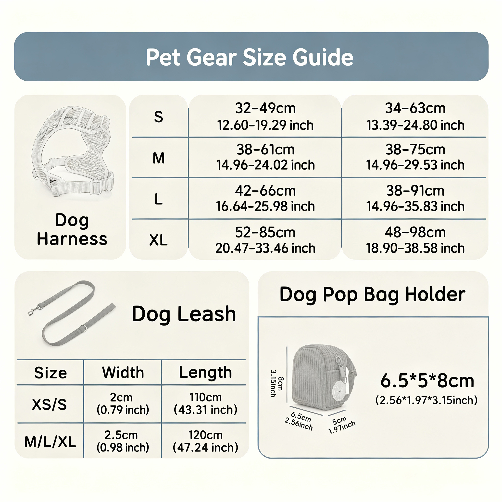 Breathable Dog Harness with Storage Pouch Set
