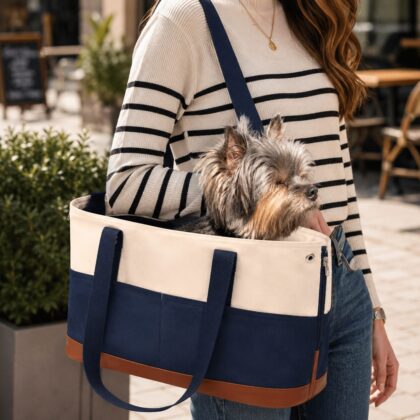 Color-Block Open-Top Pet Organizer Tote