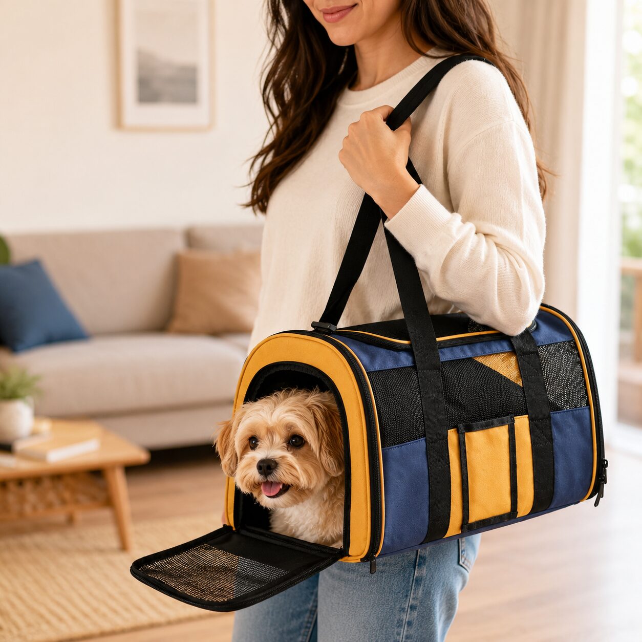 Color-Block Soft Pet Carry Bag