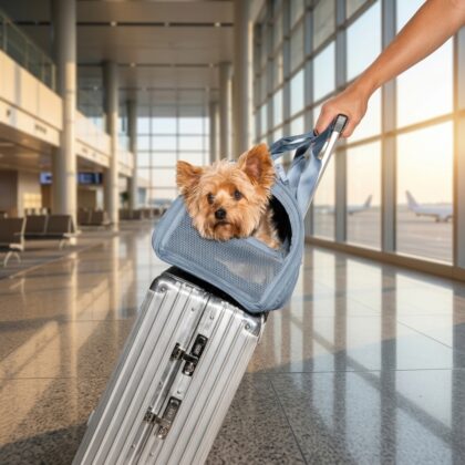 Compact Mesh-Window Pet Travel Carrier