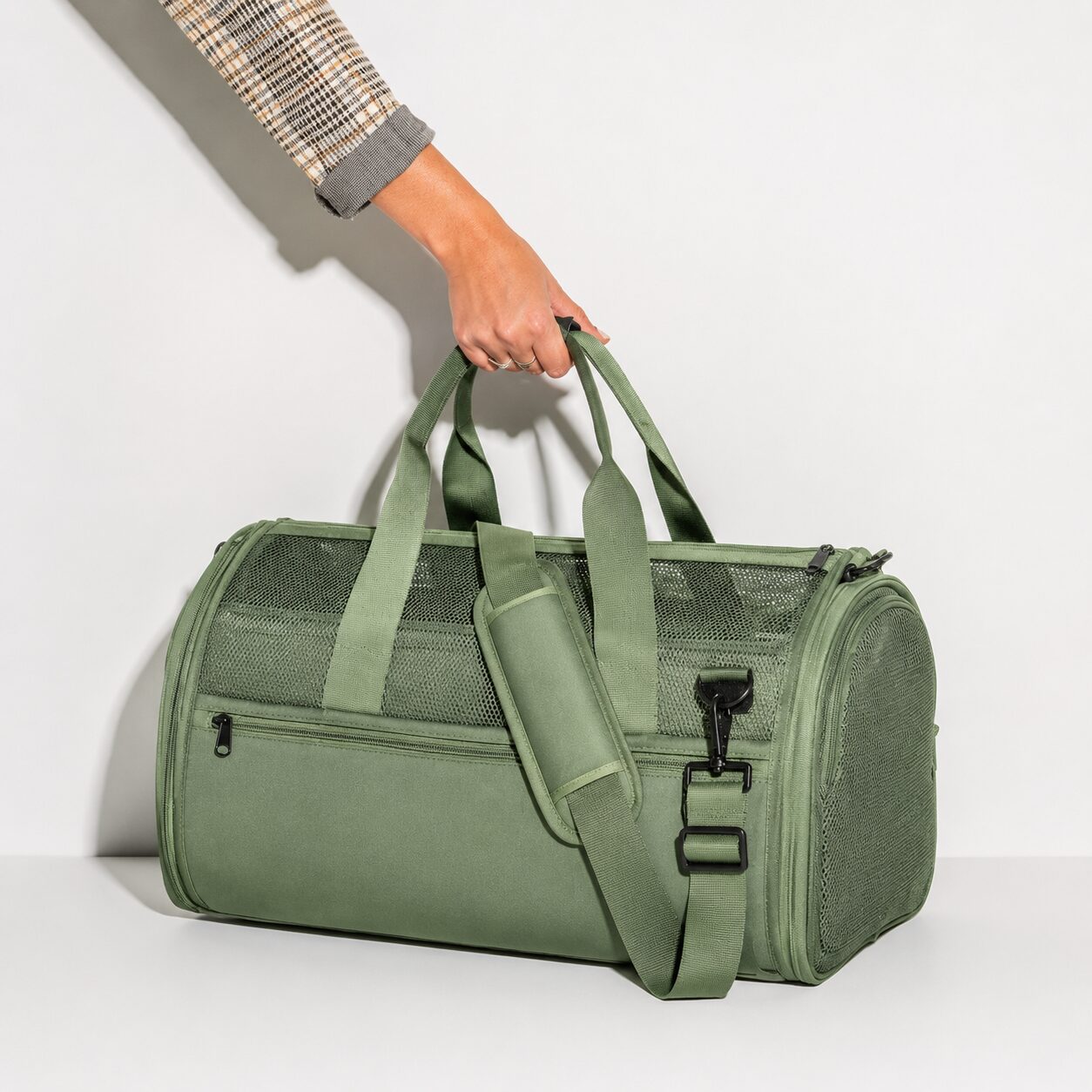 Compact Mesh-Window Pet Travel Carrier