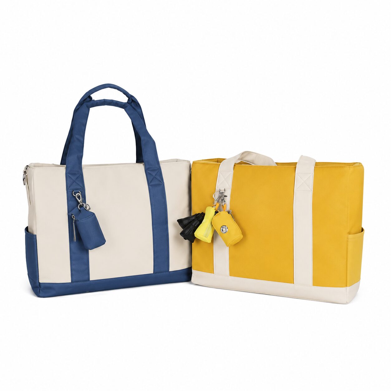 Contrast-Trim Pet Companion Tote