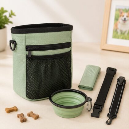 Convertible Dog Training Treat Bag with Adjustable Strap
