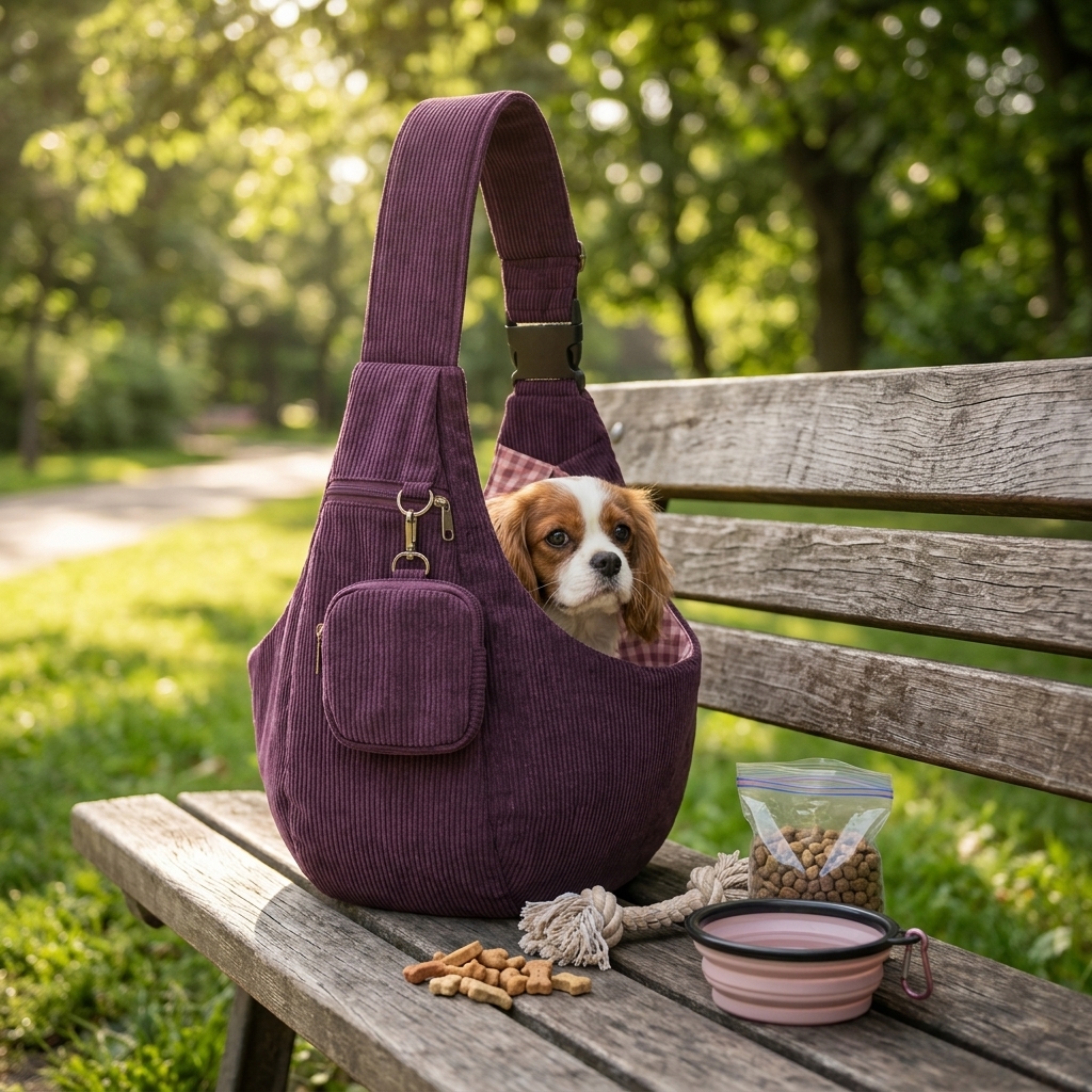 Corduroy Crossbody Pet Sling Carrier