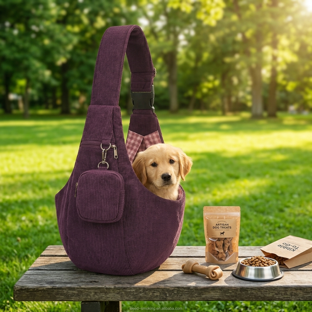 Corduroy Crossbody Pet Sling Carrier