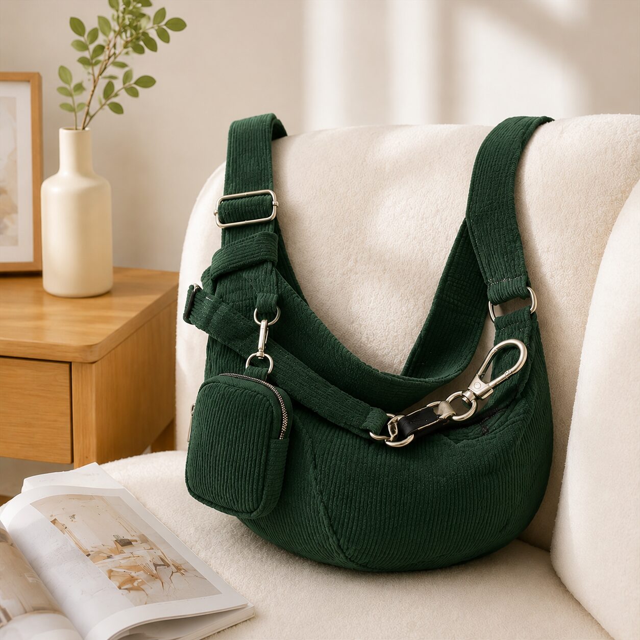 Corduroy Crossbody Pet Sling Carrier