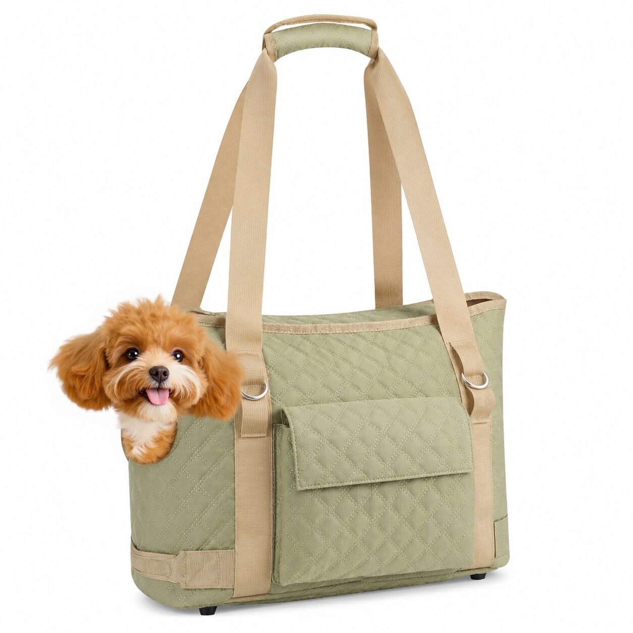 Diamond-Quilted Pet Carryall Tote