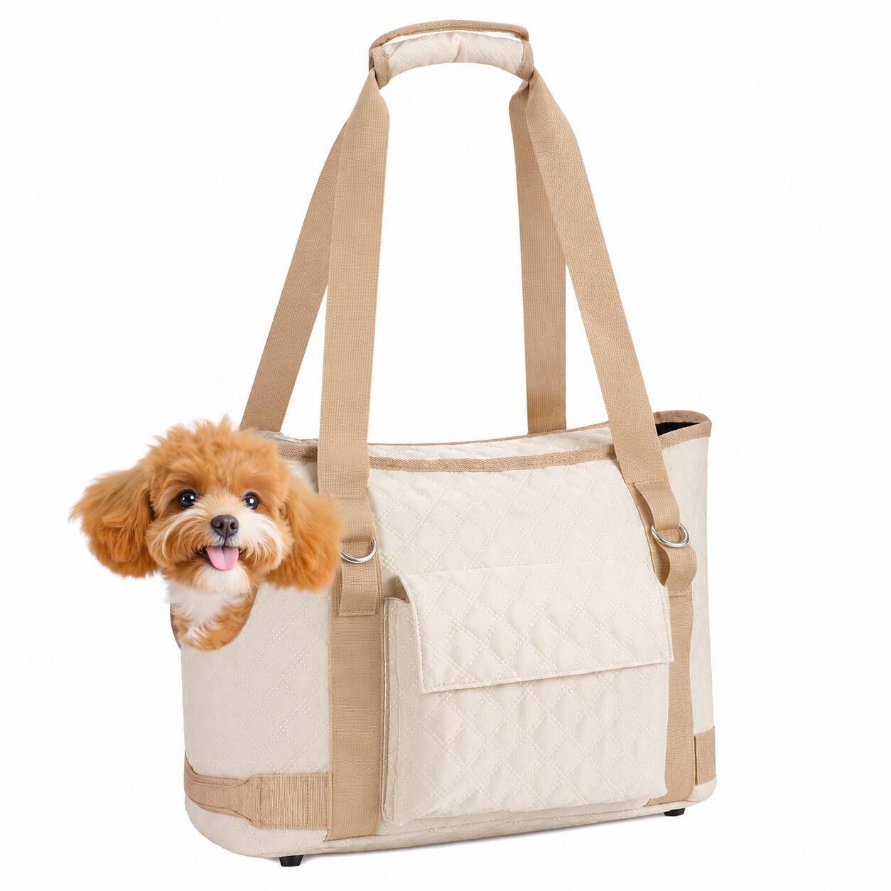 Diamond-Quilted Pet Carryall Tote