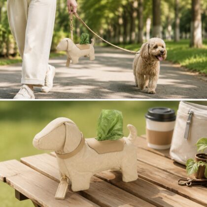 Dog-Shaped Poop Bag Holder for Pet Walks