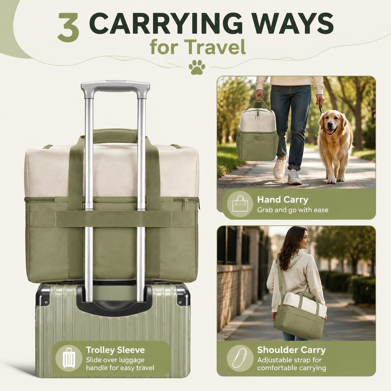 Dual-Layer Pet Training Meal and Gear Carrier