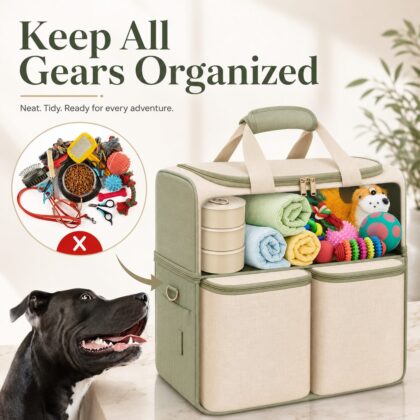 Dual-Layer Pet Training Meal and Gear Carrier
