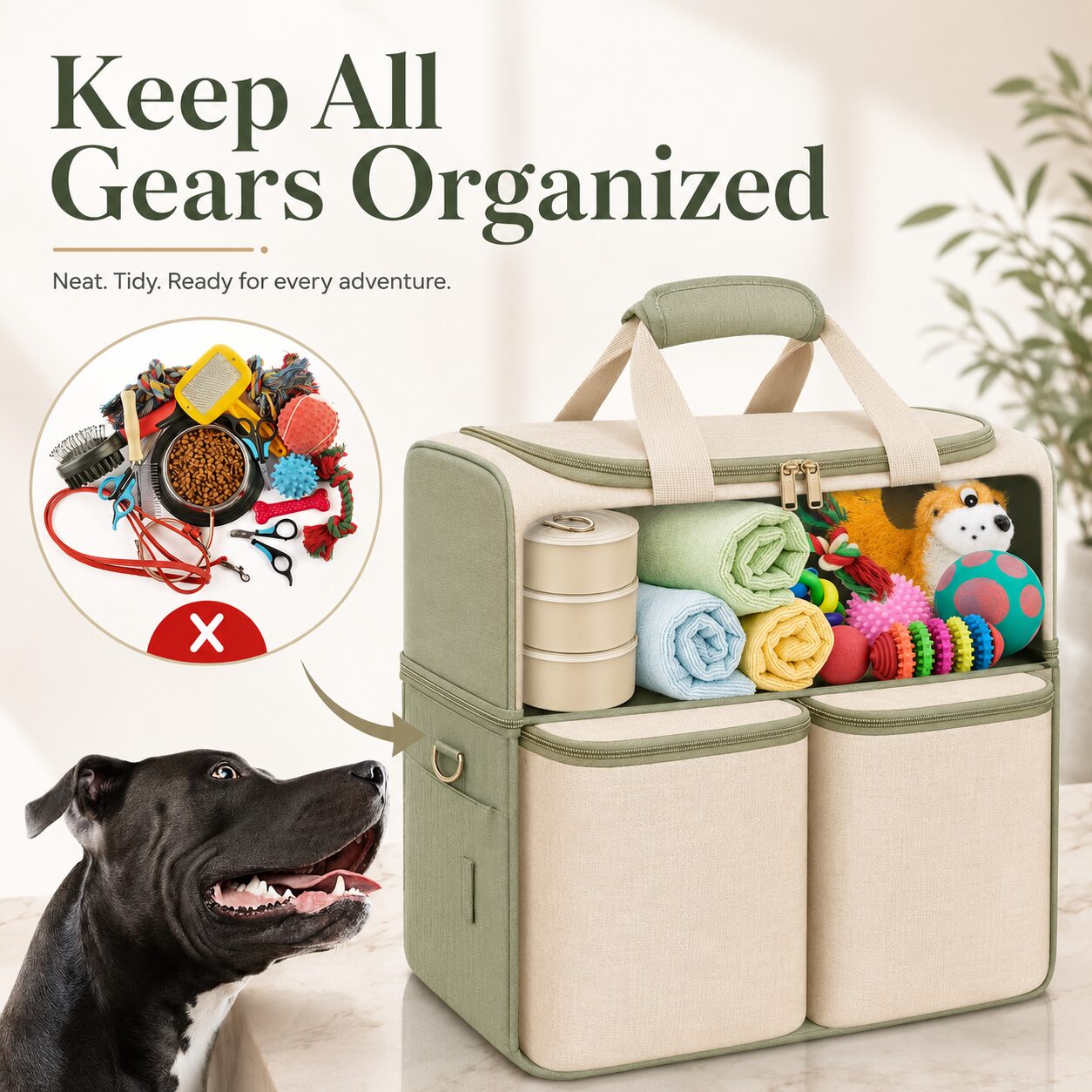 Dual-Layer Pet Training Meal and Gear Carrier