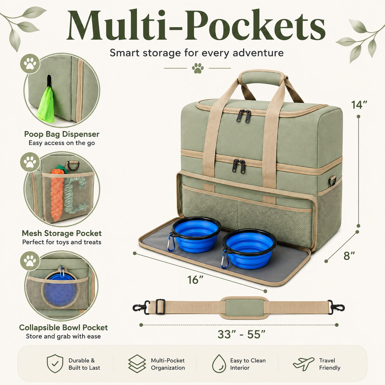 Dual-Layer Pet Training Meal and Gear Carrier
