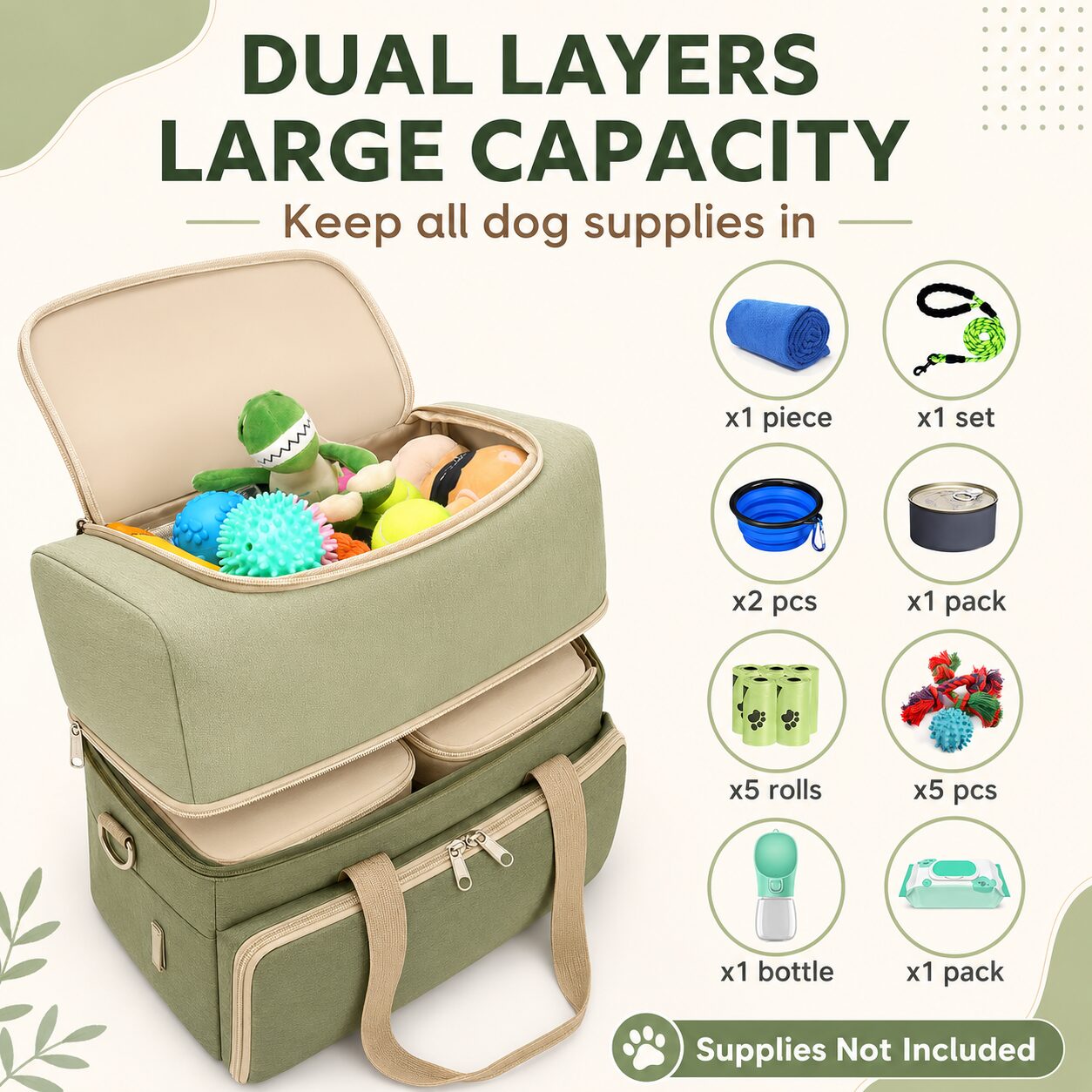 Dual-Layer Pet Training Meal and Gear Carrier