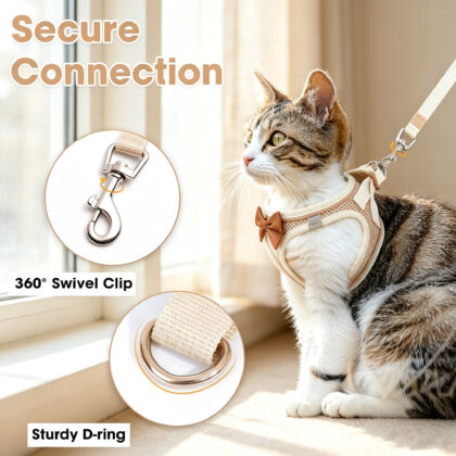 Elegant Bow Tie Mesh Cat Harness
