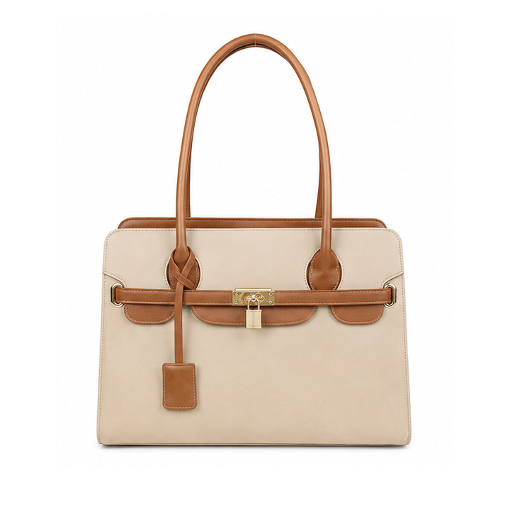 Elegant Lock-Detail Pet Carrier Handbag
