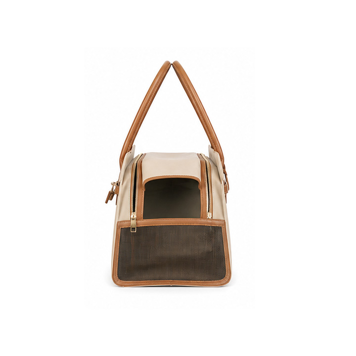 Elegant Lock-Detail Pet Carrier Handbag