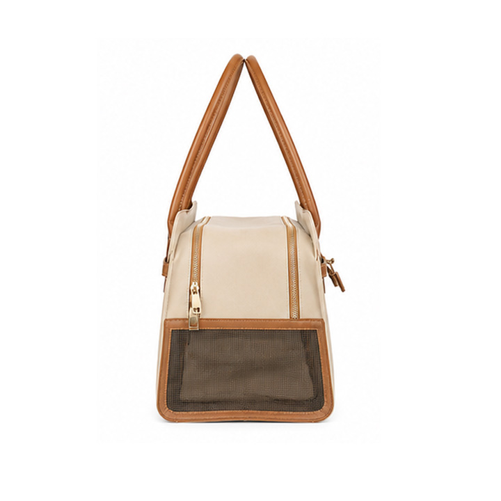 Elegant Lock-Detail Pet Carrier Handbag