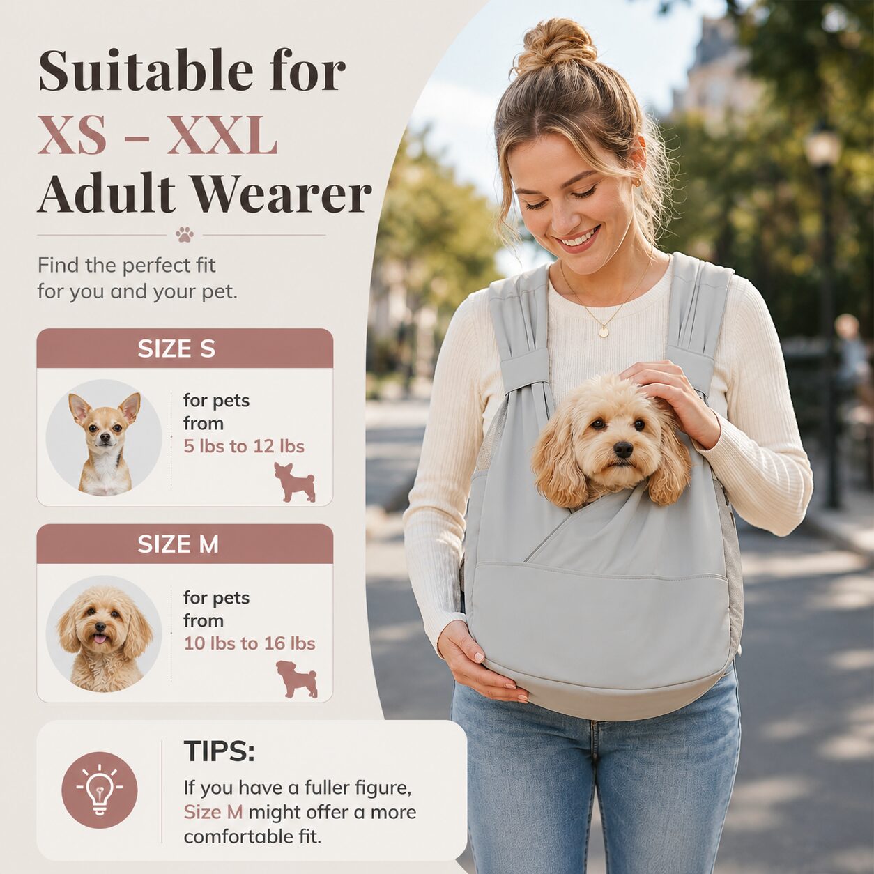 Ergonomic Wraparound Pet Sling Carrier