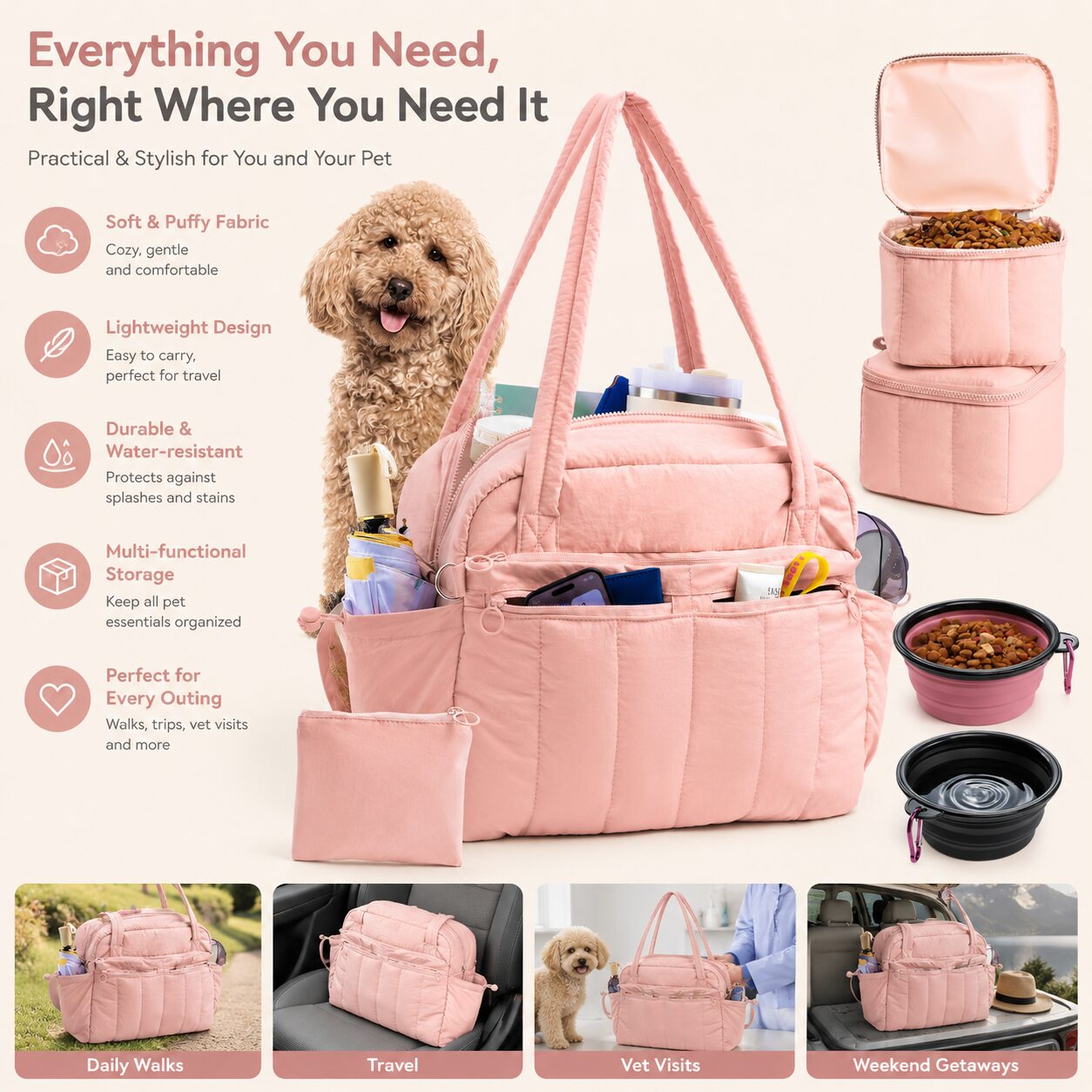 Everyday Tote-Style Pet Travel Bag