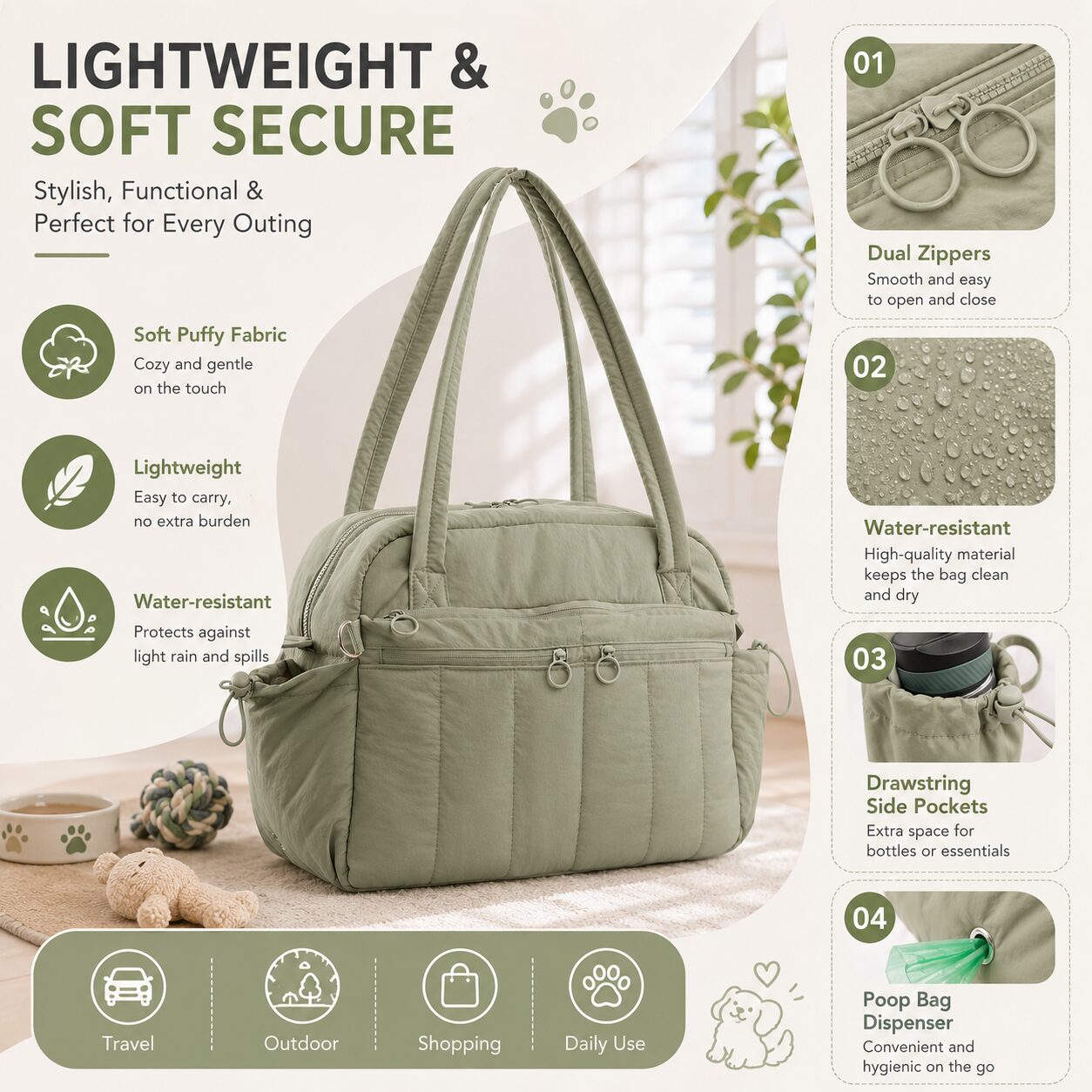 Everyday Tote-Style Pet Travel Bag