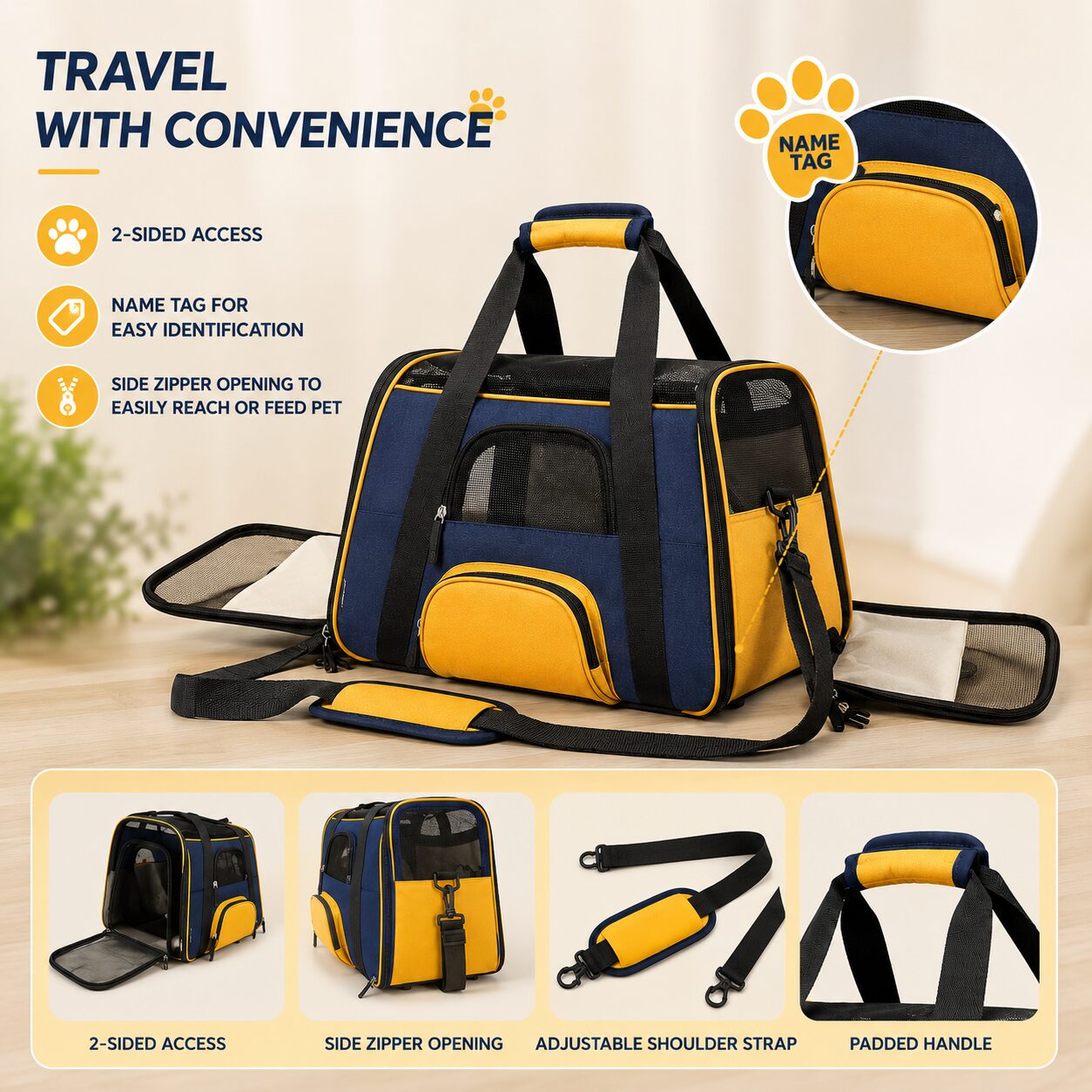 Expandable Soft-Sided Pet Travel Carrier