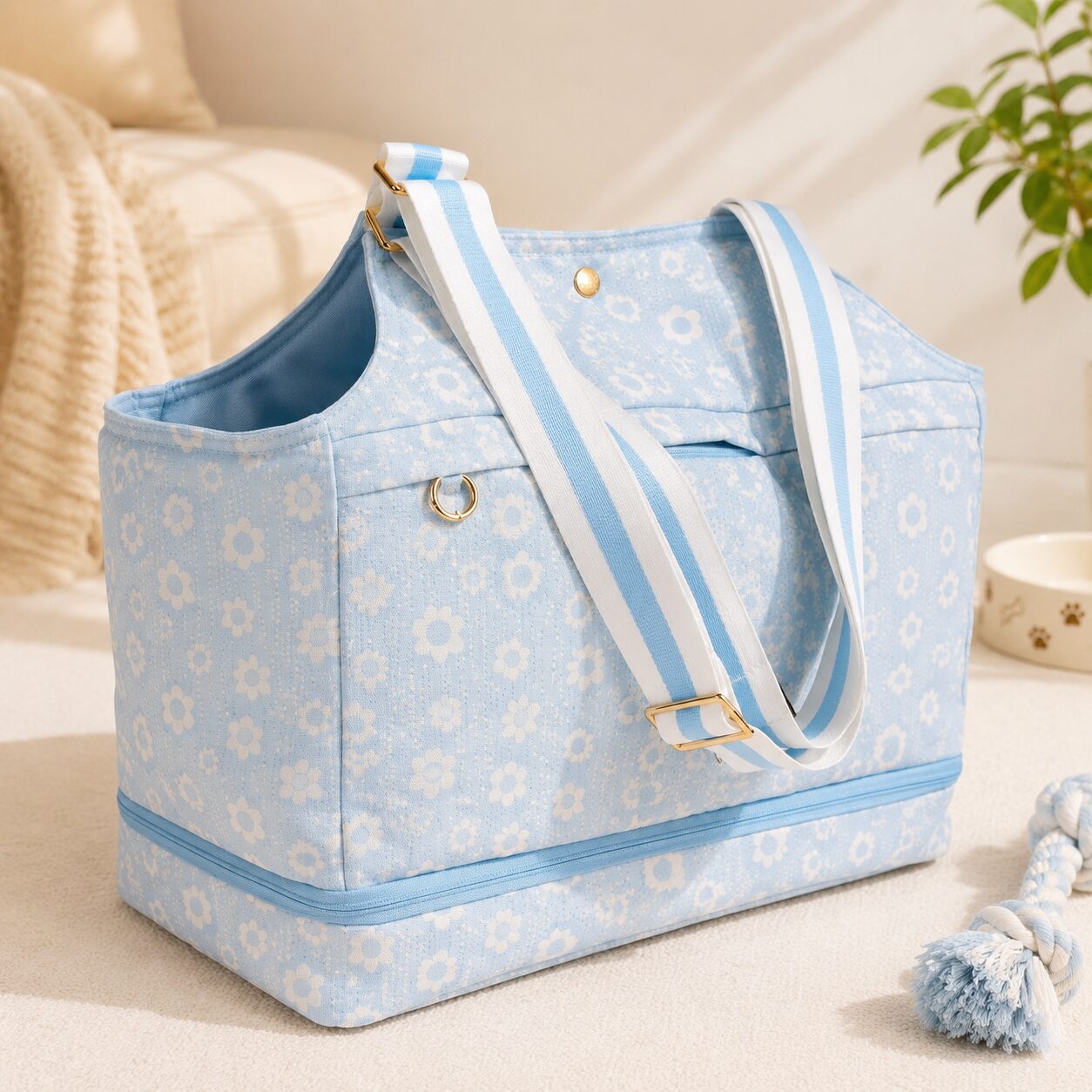 Floral Pet Travel Organizer Tote