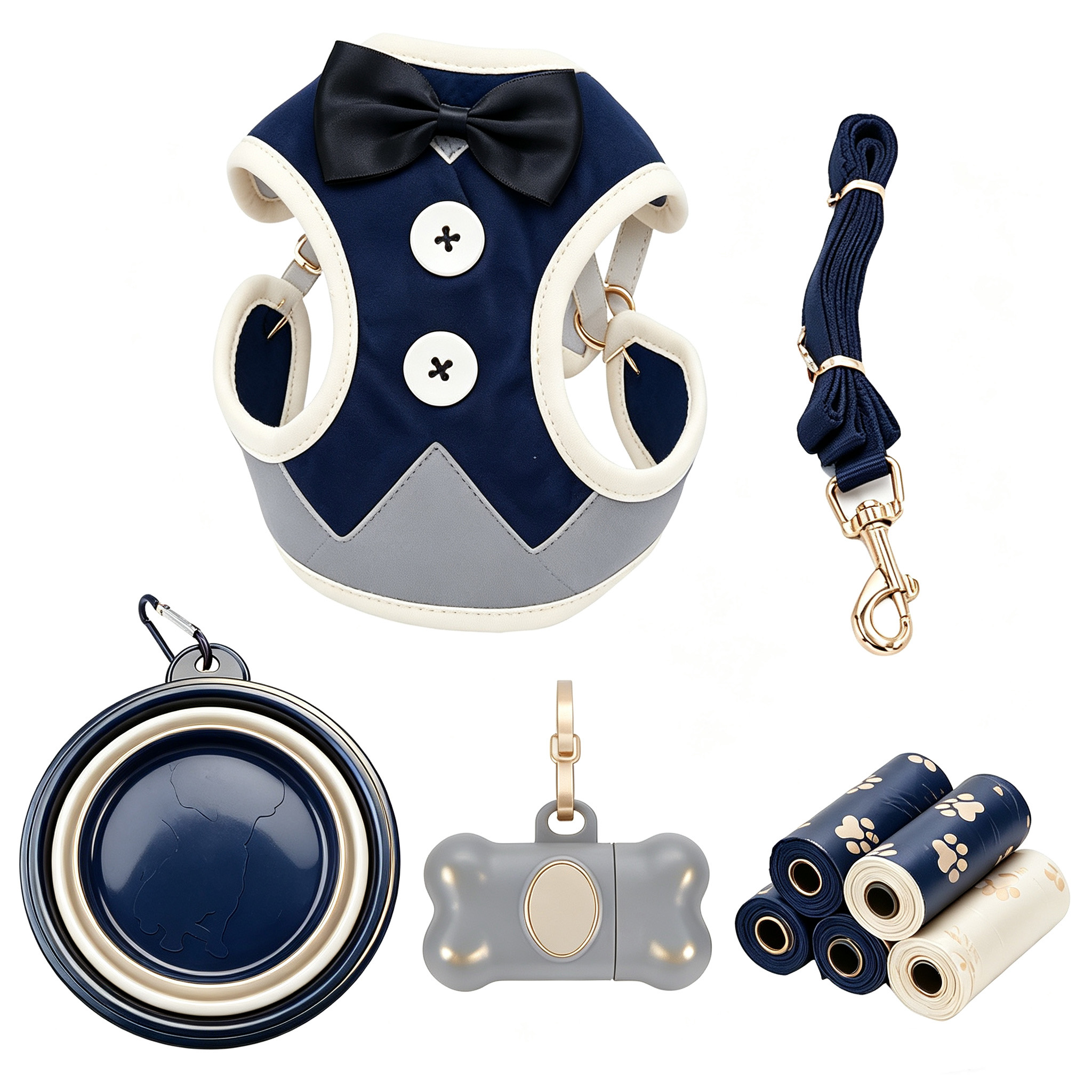 Formal Tuxedo Dog Harness Walking Kit