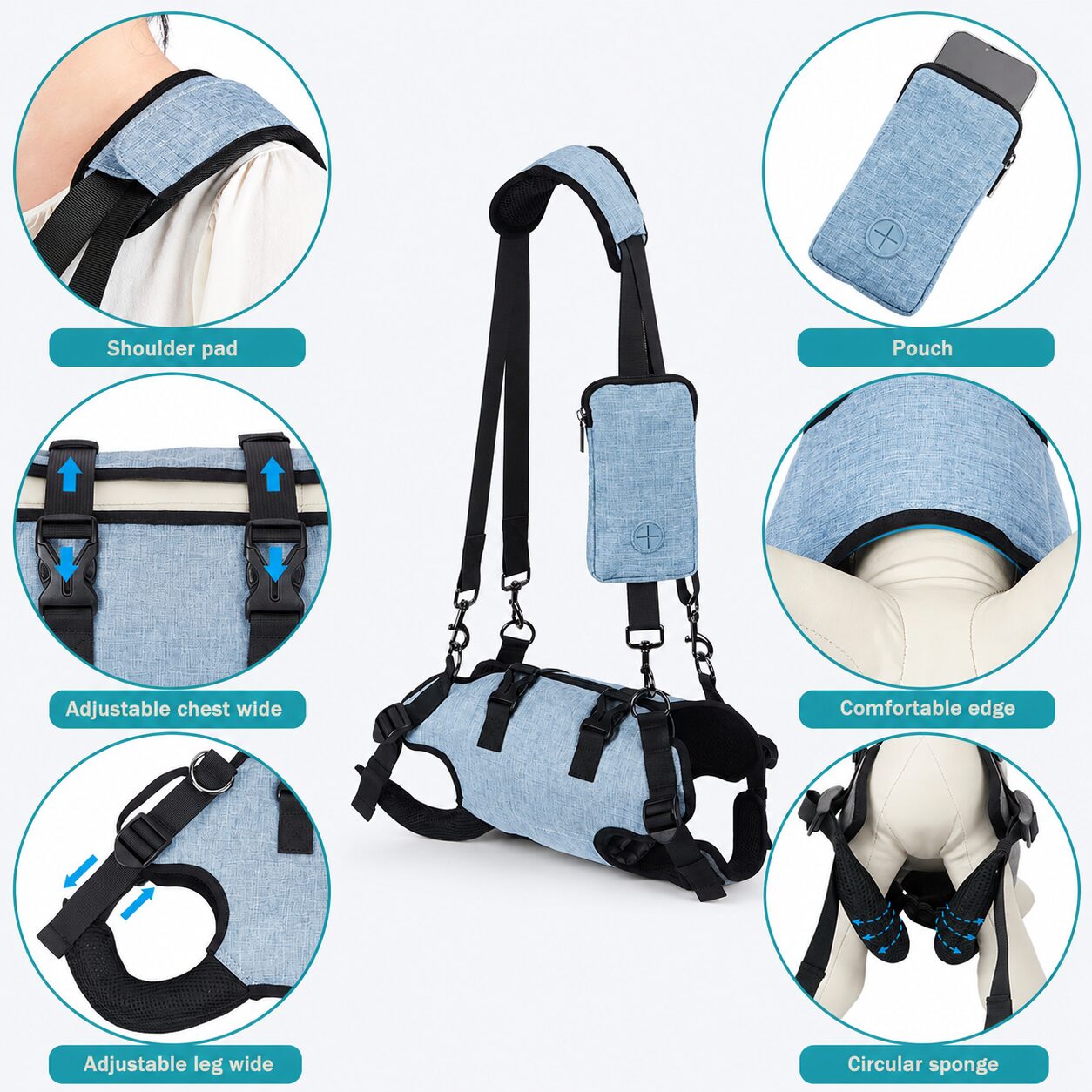 Hands-Free Support Harness Pet Carrier