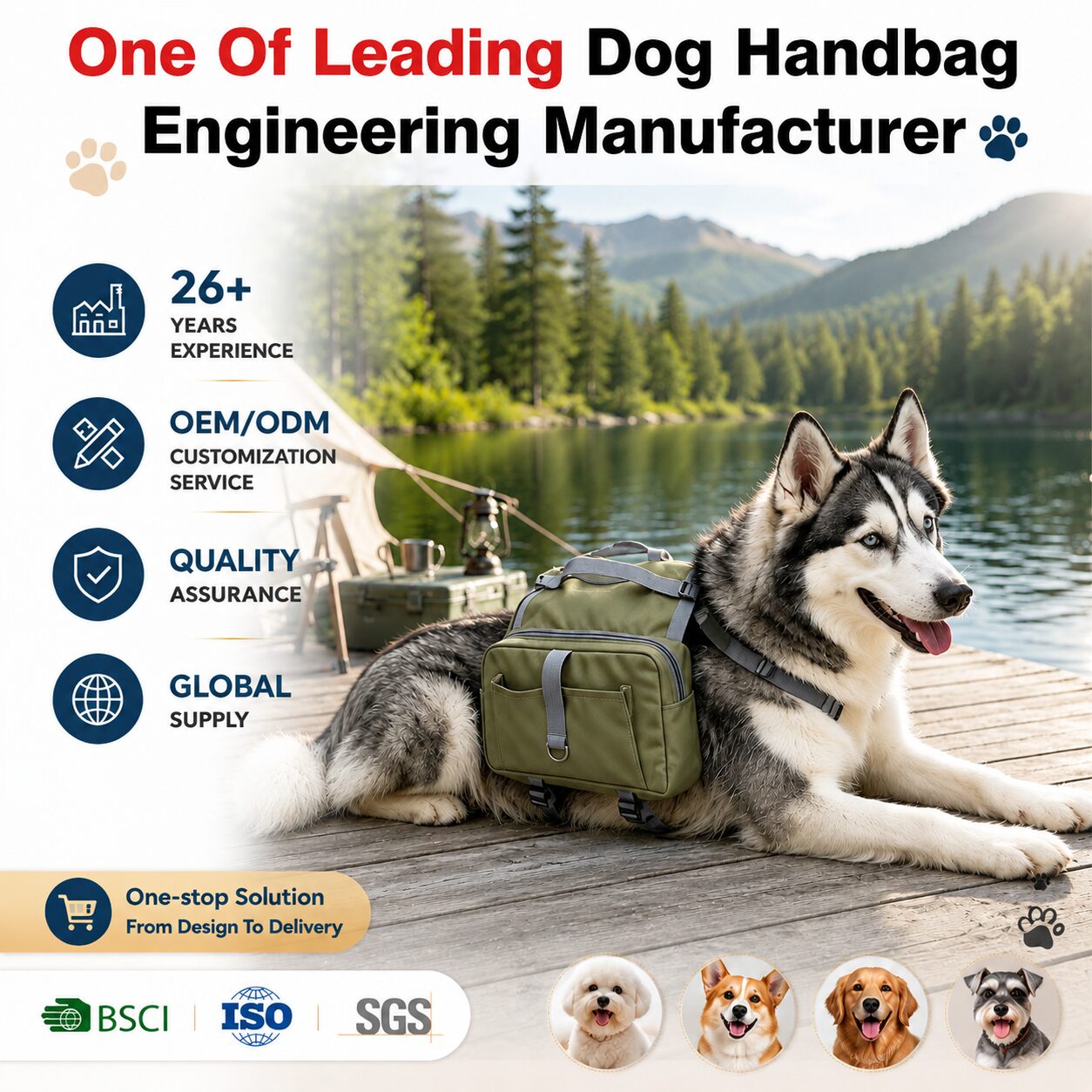 Heavy-Duty Dog Saddlebag for Outdoor Adventures